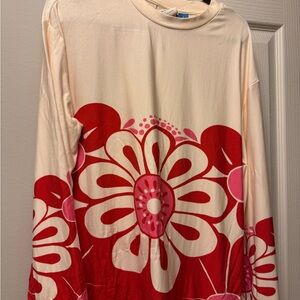 FARM Rio Red and Pink Floral Long Sleeve Top